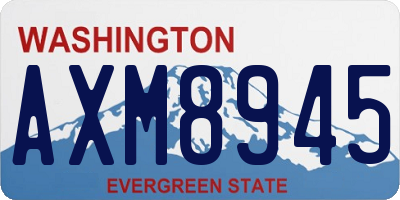 WA license plate AXM8945