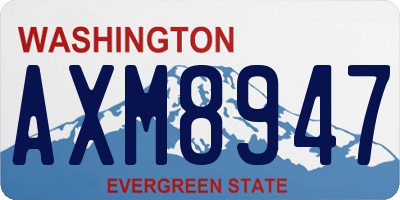 WA license plate AXM8947
