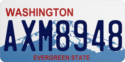 WA license plate AXM8948