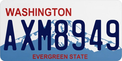 WA license plate AXM8949
