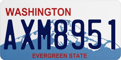 WA license plate AXM8951