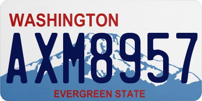 WA license plate AXM8957