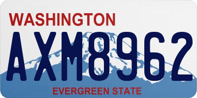 WA license plate AXM8962