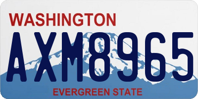 WA license plate AXM8965
