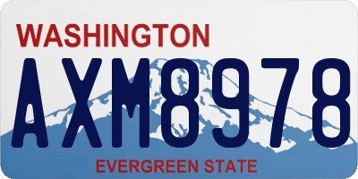 WA license plate AXM8978