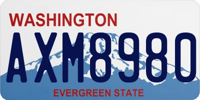 WA license plate AXM8980