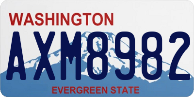 WA license plate AXM8982