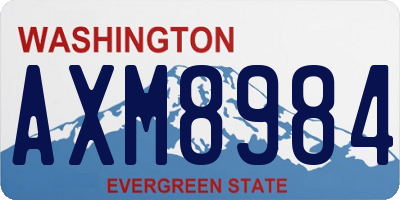 WA license plate AXM8984