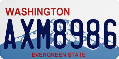 WA license plate AXM8986