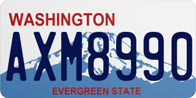 WA license plate AXM8990