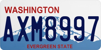 WA license plate AXM8997