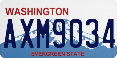 WA license plate AXM9034