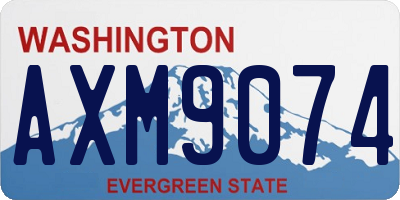 WA license plate AXM9074