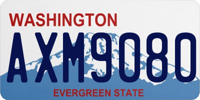 WA license plate AXM9080