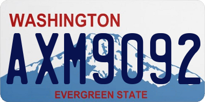 WA license plate AXM9092