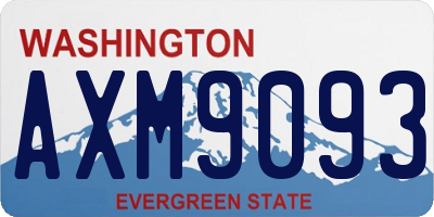 WA license plate AXM9093