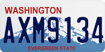 WA license plate AXM9134