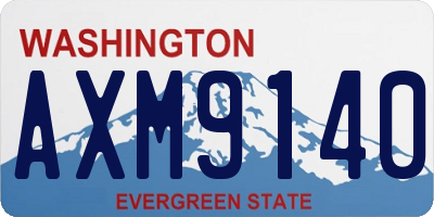 WA license plate AXM9140