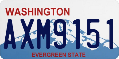 WA license plate AXM9151