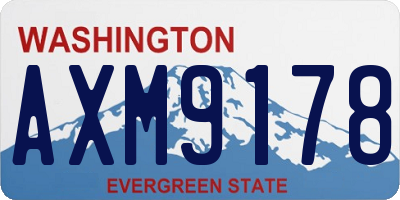 WA license plate AXM9178