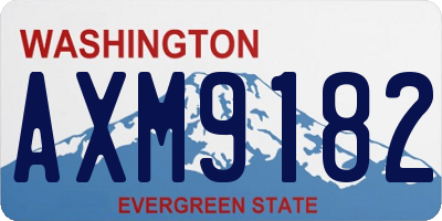 WA license plate AXM9182