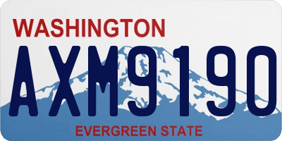 WA license plate AXM9190
