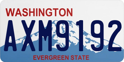 WA license plate AXM9192