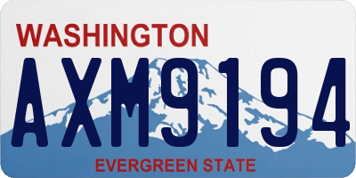 WA license plate AXM9194