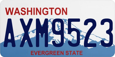 WA license plate AXM9523