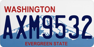 WA license plate AXM9532