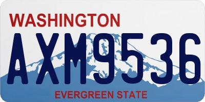 WA license plate AXM9536