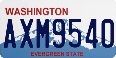 WA license plate AXM9540