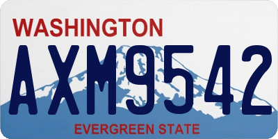 WA license plate AXM9542