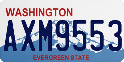 WA license plate AXM9553