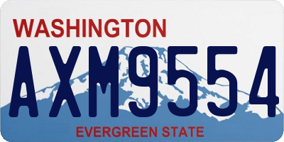 WA license plate AXM9554