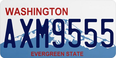 WA license plate AXM9555
