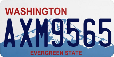 WA license plate AXM9565