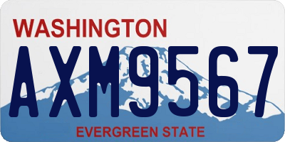 WA license plate AXM9567