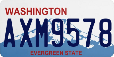 WA license plate AXM9578