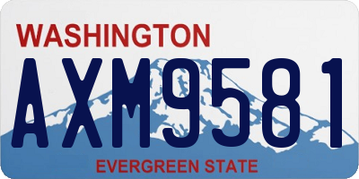 WA license plate AXM9581