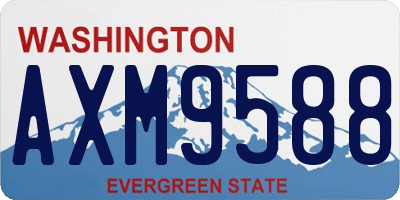 WA license plate AXM9588