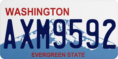 WA license plate AXM9592