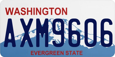 WA license plate AXM9606