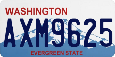 WA license plate AXM9625