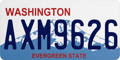 WA license plate AXM9626