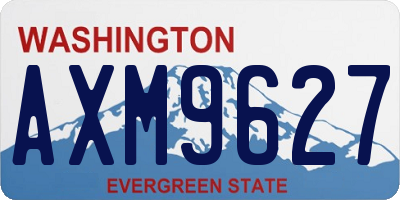 WA license plate AXM9627