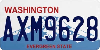 WA license plate AXM9628