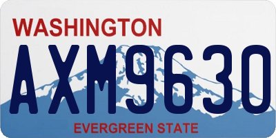 WA license plate AXM9630