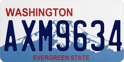 WA license plate AXM9634