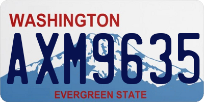 WA license plate AXM9635